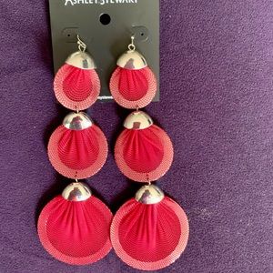 Ashley Stewart - Red Fashion Drop Earrings